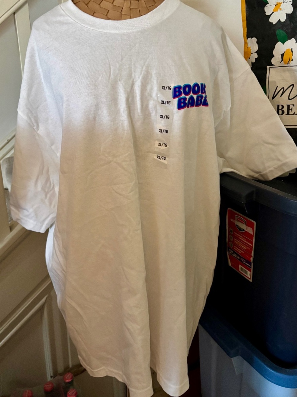 Book Club XL WHITE UNISEX T-Shirt, "Book Babe" NWT